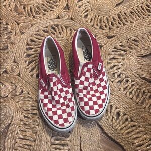 Vans Kids Red Checkered Slip-On Shoes
